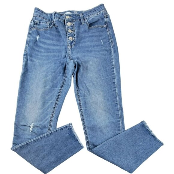 Old Navy Girls Jeans Rockstar Distressed Super Skinny High Rise size 8 JH1669089 - Picture 4 of 6